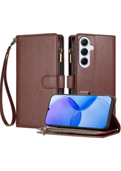 Samsung Galaxy A56 5g Kılıf Folio Kapak Pu Deri Cüzdan Fermuar Çanta (Yurt Dışından)