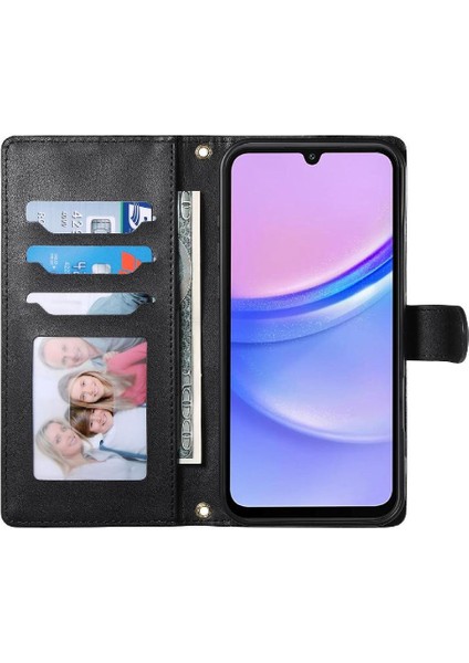 Samsung Galaxy A15 Darbeye Dayanıklı Zarif Cüzdan Çift Sapanlar Flip Case (Yurt Dışından) fırsatları