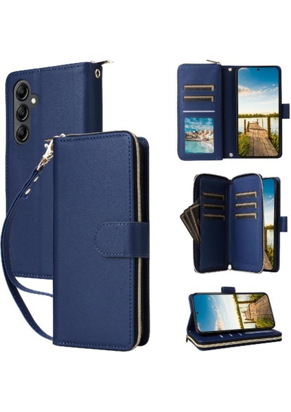 Samsung Galaxy A26 Crossbody ve Bilek Kayışı Pu Deri 9 Cüzdan Kılıf (Yurt Dışından)