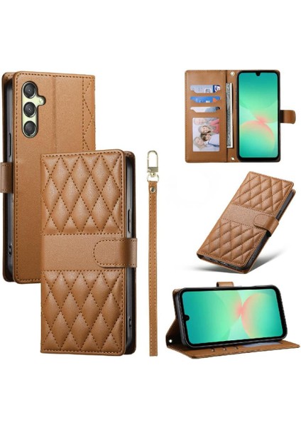 Samsung Galaxy A16 Darbeye Dayanıklı Cüzdan Çift Sapanlar Zarif Flip Case (Yurt Dışından)