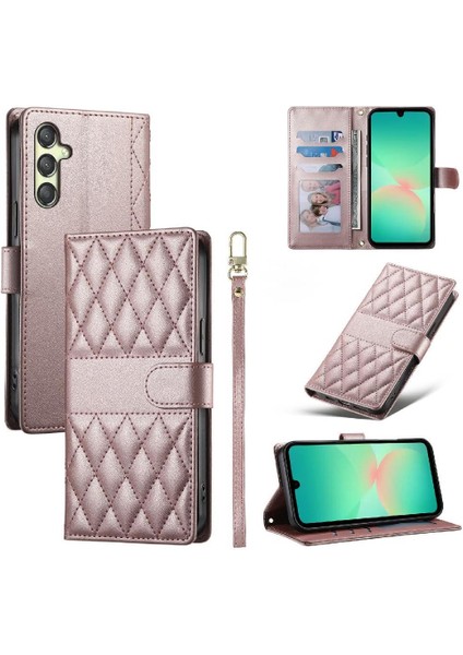 Samsung Galaxy A16 Darbeye Dayanıklı Cüzdan Çift Sapanlar Zarif Flip Case (Yurt Dışından)