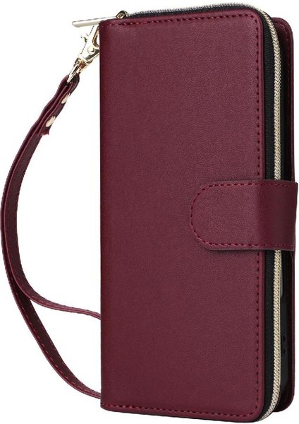 Samsung Galaxy A16 Manyetik Kapatma Crossbody ve Bilek 9 Cüzdan Kılıf (Yurt Dışından)