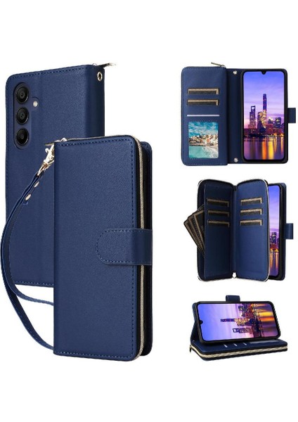 Samsung Galaxy A16 Manyetik Kapatma Crossbody ve Bilek 9 Cüzdan Kılıf (Yurt Dışından)
