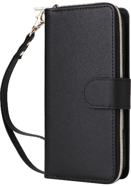 Samsung Galaxy A15 Crossbody ve Bilek Kayışı Fermuarlı Cebi Cüzdan Kılıf (Yurt Dışından)