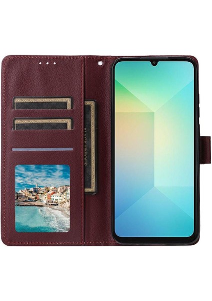 Samsung Galaxy A06 Kickstand Manyetik Bilek Kayışı Cüzdan Flip Case (Yurt Dışından) fırsatları