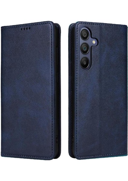 Samsung Galaxy A16 5g Pu Deri Darbeye Dayanıklı Saf Renk Rfıd Flip Case (Yurt Dışından)