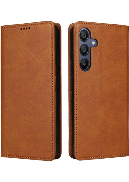 Samsung Galaxy A16 5g Pu Deri Darbeye Dayanıklı Saf Renk Rfıd Flip Case (Yurt Dışından)