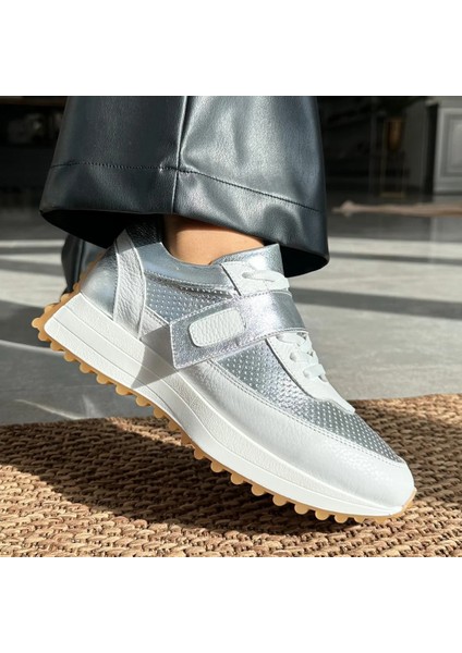 Hakiki Deri Cırtlı Sneakers