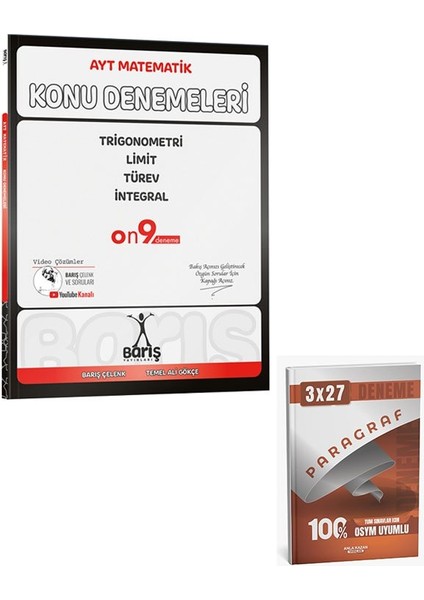 Barış Yayınları 2026 11. Sınıf Matematik Trigonometri, Limit, Türev ve Integral Konu Denemeleri+Anla Kazan Paragraf
