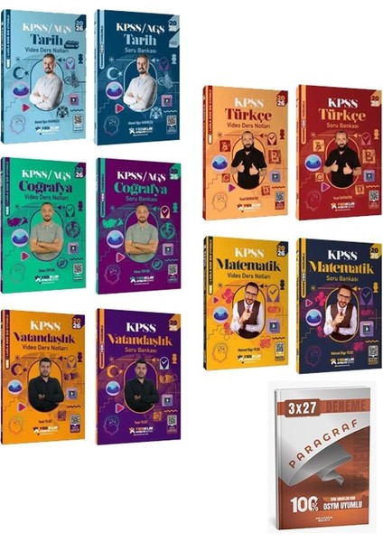 Yediiklim 2026 Kpss Genel Yetenek Genel Kültür Atölye Video Ders Notları + Soru Bankası 10 Lu Set+Anlakazan Paragraf