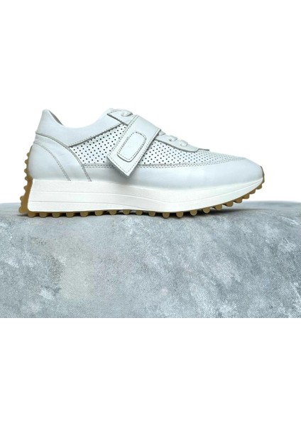 Hakiki Deri Cırtlı Sneakers