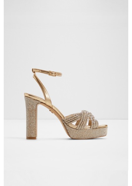 Shimma Sandalet Yüksek Topuklu Sandalet Abiye Sandalet - Metalik