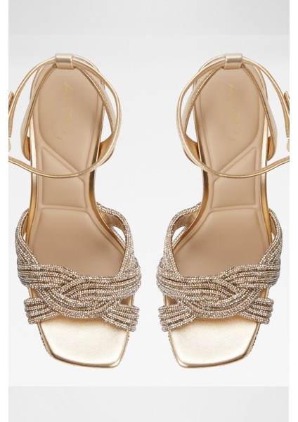 Shimma Sandalet Yüksek Topuklu Sandalet Abiye Sandalet - Metalik