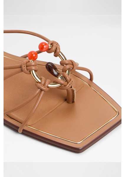 Nirena Sandalet Düz Sandalet - Kahverengi indirimleri