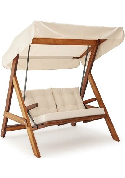 Grand Paris 1700 Iroko 2 Kişilik Salıncak, Bahçe ve Balkon, Teras Ahşap Salıncak