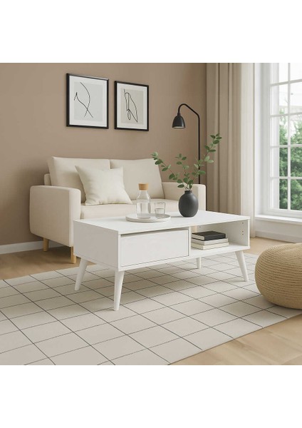 Adore Dikdörtgen Orta Sehpa - Diamond Beyaz