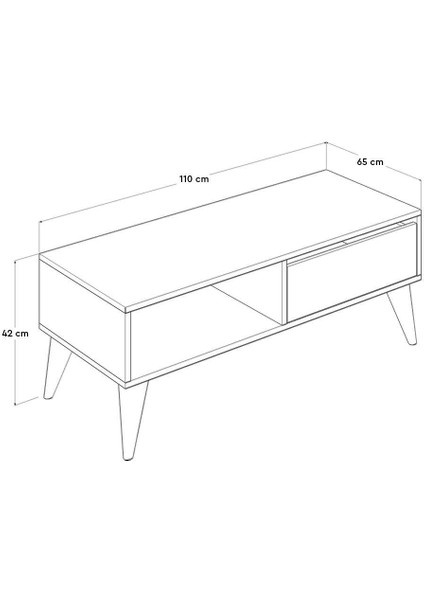 Adore Dikdörtgen Orta Sehpa - Diamond Beyaz