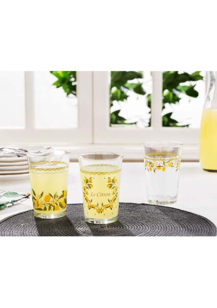 Limon Baskılı 3'lü Su Bardağı Seti