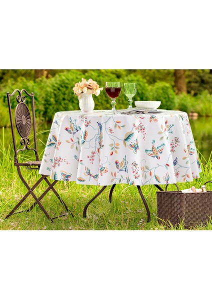 Violet Pvc Masa Örtüsü - Beyaz - 140 cm