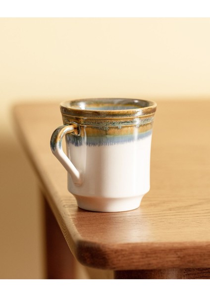 Bella Kupa Porselen Mavi/Yeşil Desenli 185 ml Kulpsuz 1 Adet
