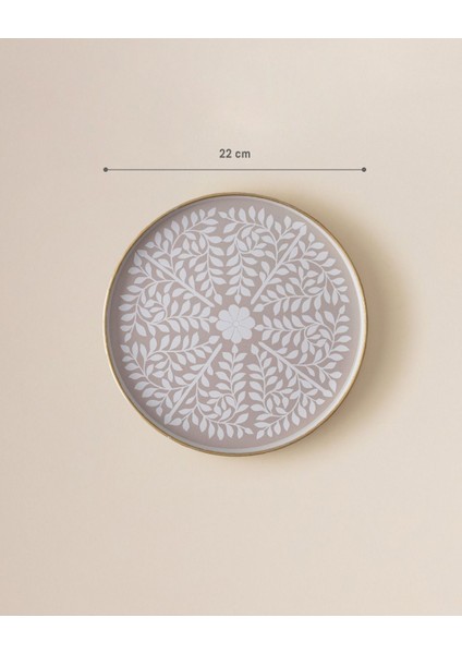 Delit Yuvarlak Sunum Tepsi - Bej/beyaz fırsatları