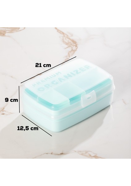 1192-1 Premium 12 Bölmeli Çok Amaçlı Organizer Saklama Kabı Yeşil modelleri