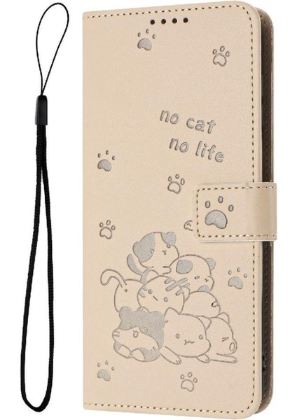 Flip Case 400 Deri Cüzdan Kart Tutucu Kickstand Sevimli Kedi Pu (Yurt Dışından)