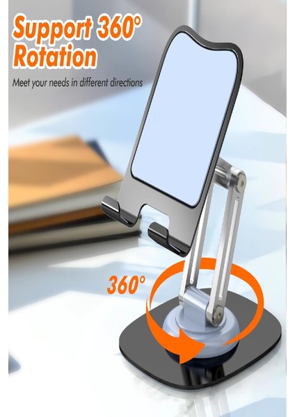 360° Derece Döner Tablet ve Telefon Tutucu Stand Ayarlanabilir Yükseklik Alüminyum Gövde fiyatları