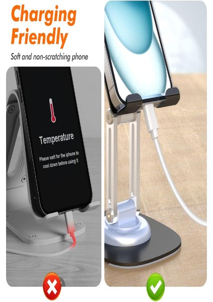 360° Derece Döner Tablet ve Telefon Tutucu Stand Ayarlanabilir Yükseklik Alüminyum Gövde fırsatları