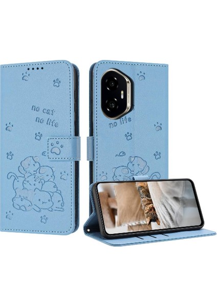 Flip Case 400 Deri Cüzdan Kart Tutucu Kickstand Sevimli Kedi Pu (Yurt Dışından)