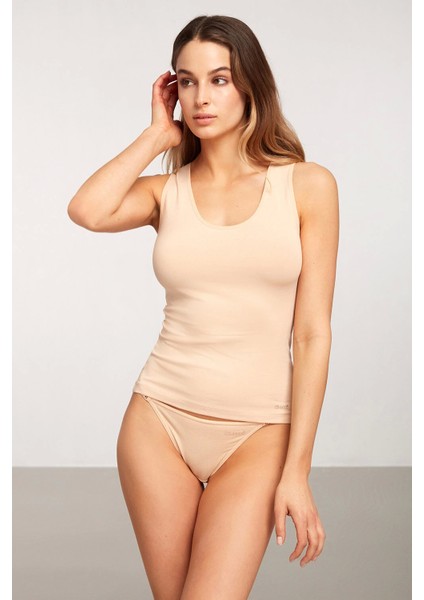 Kom Singlet Pamuklu Kalın Askılı Atlet