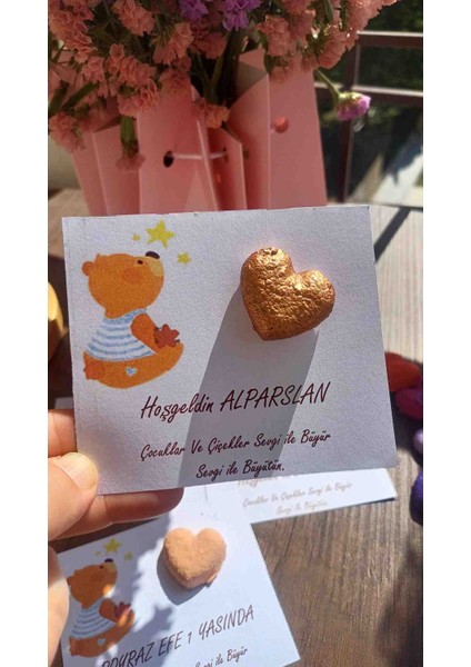 Tohum Kart Hediyelik Ayıcık Kalpli 50 adet Hediyelik Tohum, Doğum Günü Hediyelik,mevlut Hediyesi,hac Umre Hediyelik, Söz Nişan Kına Nikah Hediyelik Tohum