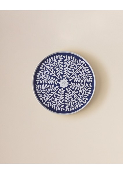 Delit Yuvarlak Sunum Tepsi - Lacivert/beyaz fiyatları