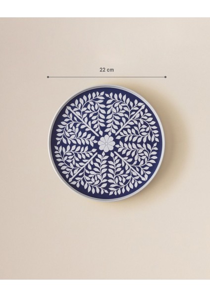 Delit Yuvarlak Sunum Tepsi - Lacivert/beyaz fırsatları