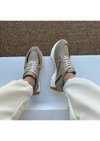 Hakiki Deri Metalik Deri Detaylı Sneakers fiyatları