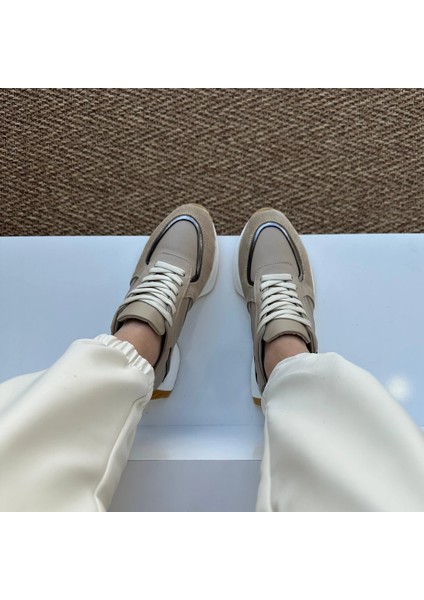 Hakiki Deri Metalik Deri Detaylı Sneakers modelleri