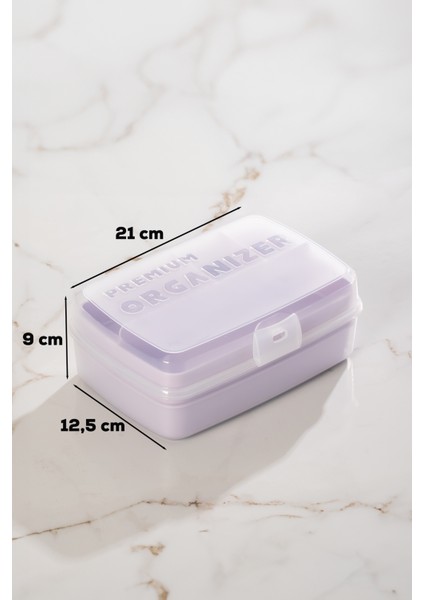 1192-3 Premium 12 Bölmeli Çok Amaçlı Organizer Saklama Kabı Lila fiyatları