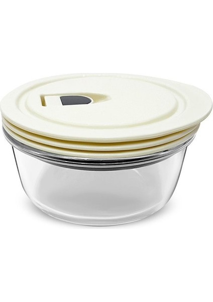 Cream Vakumlu Kapaklı Cam Saklama Kabı 0.39 Lt indirimleri