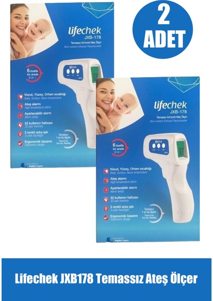 Lifechek JXB178 Temassız Ateş Ölçer 2 Adet