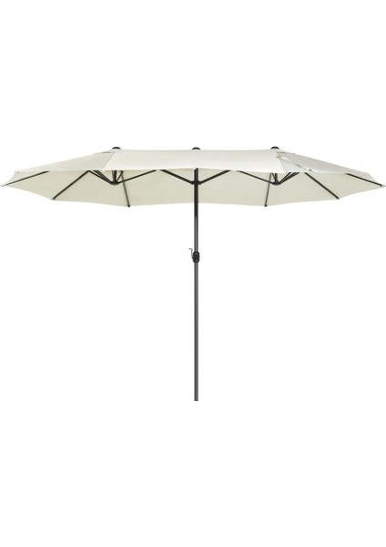 Sıbılla 460 cm Çiftli Bahçe Şemsiyesi, Oval Gölgelik, Upf 30+, Alüminyum Gövde