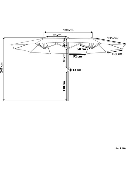 Sıbılla 460 cm Çiftli Bahçe Şemsiyesi, Oval Gölgelik, Upf 30+, Alüminyum Gövde indirimleri