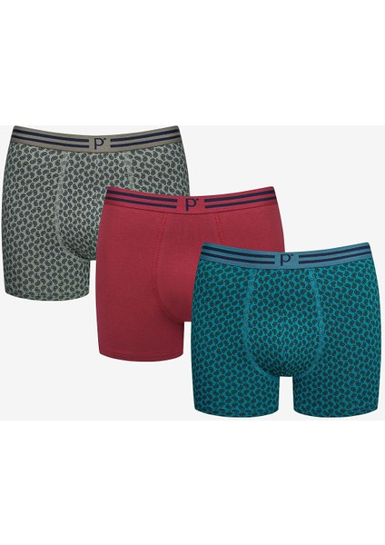 Colourful 3lü Çok Renkli Boxer Külot