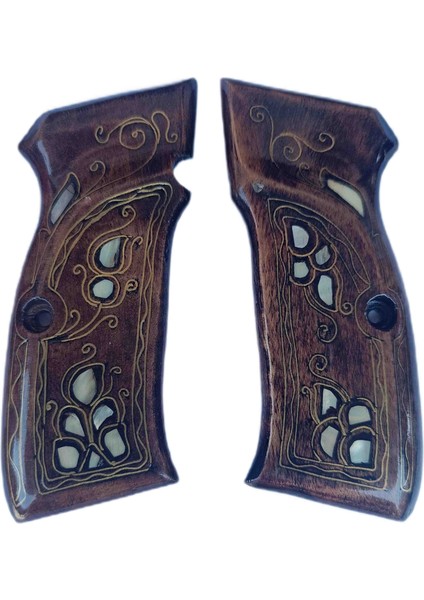 Cz 75 A B Serisi Canik 55 16 Lı Çek Kabze Sedef Kakma Telkari Ahşap
