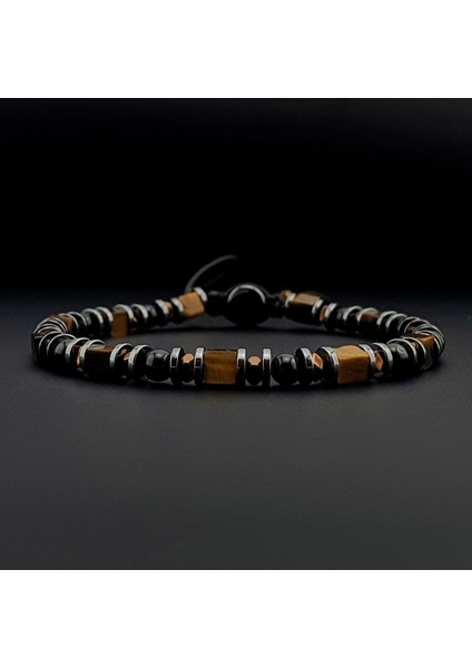 Doğal Taş Kolye, Küp Kaplan Gözü, Akik Taşı ve Hematit Taşı Kolye & Bileklik Set indirimleri