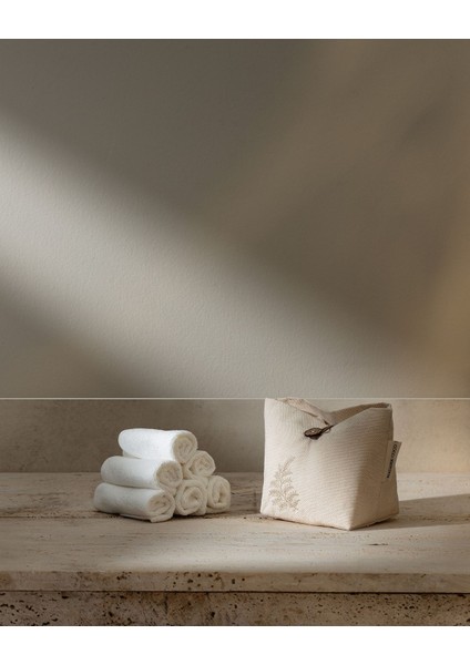 Solene 6'lı Pamuklu Havlu Seti - Beyaz