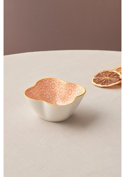Floral Turuncu Yonca Çerezlik 10 cm