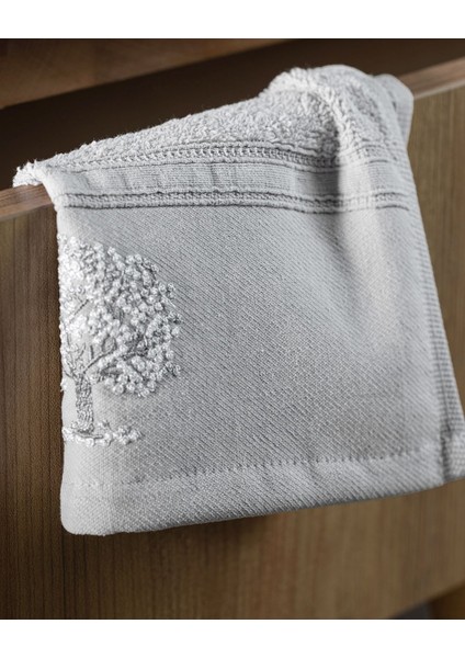 Orva Nakışlı %100 Pamuk 2'li El Havlusu - Gri - 30x45 cm fiyatları