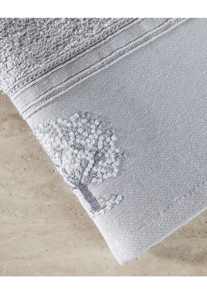 Orva Nakışlı %100 Pamuk 2'li El Havlusu - Gri - 30x45 cm modelleri