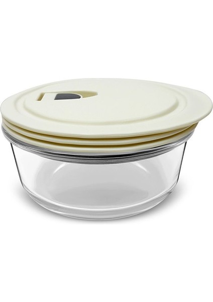 Cream Vakumlu Kapaklı Cam Saklama Kabı 0.6 Lt fırsatları