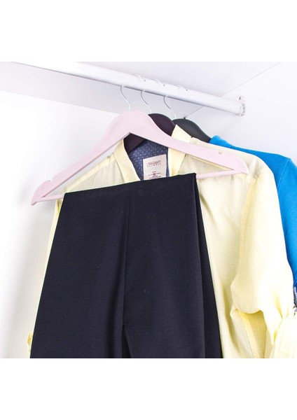 Ahşap Görünümlü Elbise Dolap Askısı 3lü Beyaz modelleri